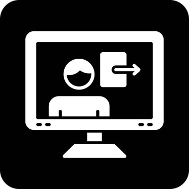 bilgisayar monitörü ikon vektör illüstrasyonu