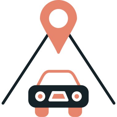 araba konumu konumu simgesi doldurulmuş dış hat biçimi