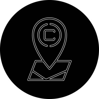 modayla izole edilmiş arkaplanda konum haritası simgesi simgesi