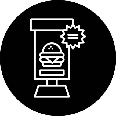 Hamburger ikonu vektör illüstrasyonu