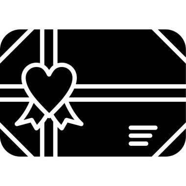 Kalp ikonlu hediye kutusu, basit stil