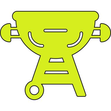 Bir çizgi filmin yeşil ve beyaz ikonunun vektör çizimi