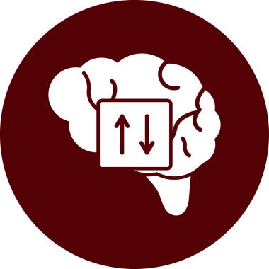 Beyin. Web simgesi basit illüstrasyon