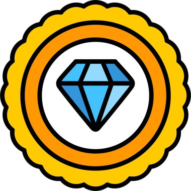 değerli taş simgesi, vektör illüstrasyonu