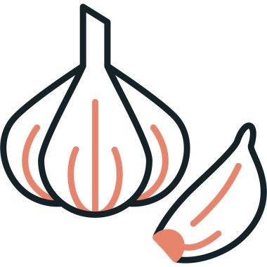 Sarımsak ikonu vektör illüstrasyonu