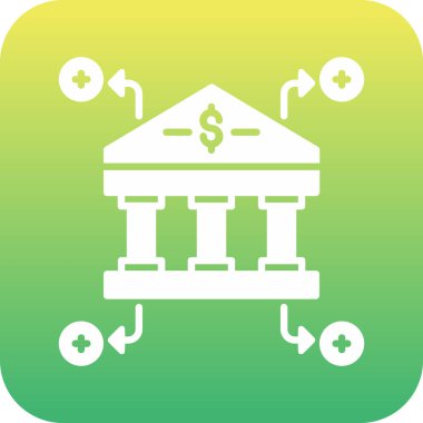 Benzersiz banka inşa vektör simgesi