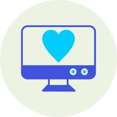 Kalp. Web simgesi basit illüstrasyon