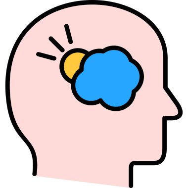 Beyin zihin simgesi - ana hatlar biçiminde