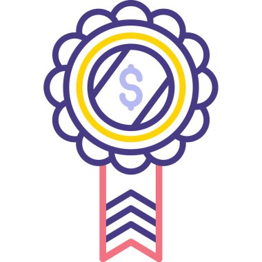 Madalya ikon vektör illüstrasyonu