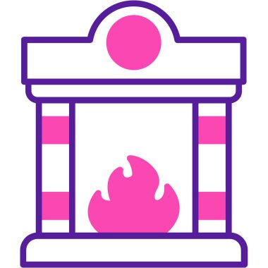 fireplace web icon vector illustration