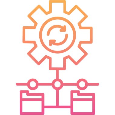 Bir vites simgesinin vektör illüstrasyonu