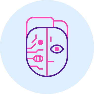 İnsan yüzlü bir maskenin vektör çizimi