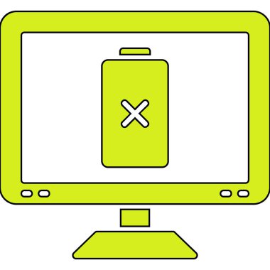 Çapraz simgeli basit vektör illüstrasyon dizüstü