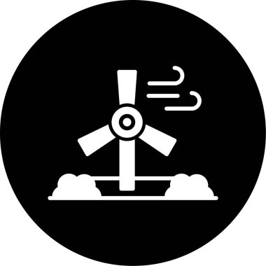 İllüstrasyon rüzgar türbini simgesi