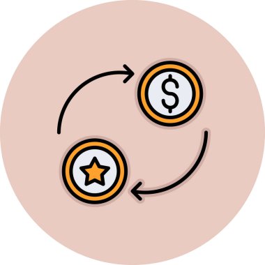 Dolar vektörü düz renk simgesi