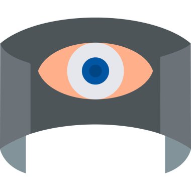 Mavi kurdeleli göz, vektör çizimi, düz tasarım.