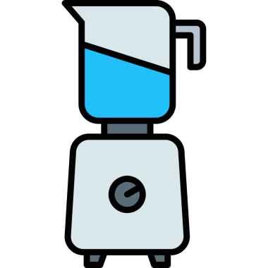 Elektrik süpürgesi simgesi renk ana hatları vektörü