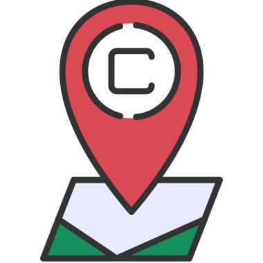 konum pin konumu simgesi - taslak biçimi