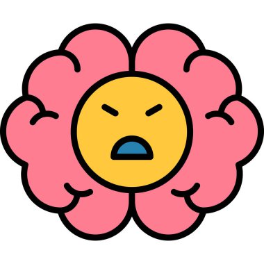 Üzgün yüzlü şirin bir çiçeğin karikatür çizimi.