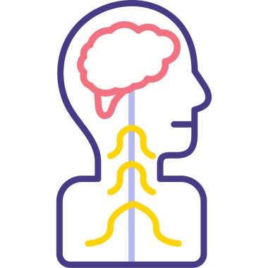 İnsan beyni ikon vektör illüstrasyonu