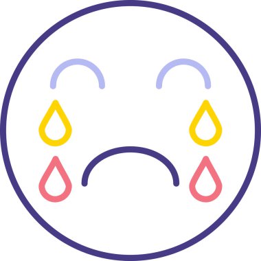 Üzgün surat. Basit resimleme