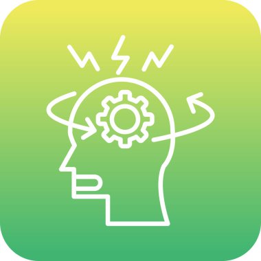 Şimşek simgeli beyin, vektör illüstrasyonu