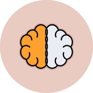 Beyin. Web simgesi basit illüstrasyon