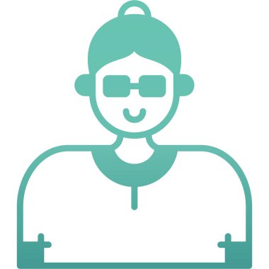 gözlük simgesi vektör illüstrasyon ile adam