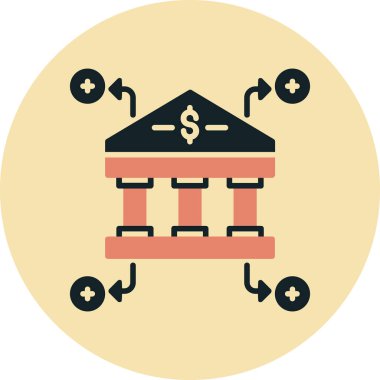 Bir bina simgesinin vektör illüstrasyonu