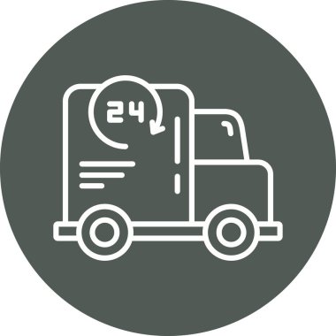 Kamyon ikonu. Beyaz arka planda izole edilmiş basit bir vektör logosu. ulaşım.