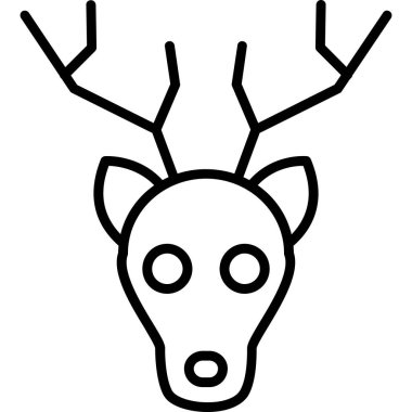 Yılbaşı geyik ikonu vektör illüstrasyonu