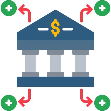 Banka Binası düz simgesi