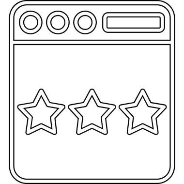 İnternet değerlendirme simgesi. Web için beş yıldız vektör simgesinin özet çizimi