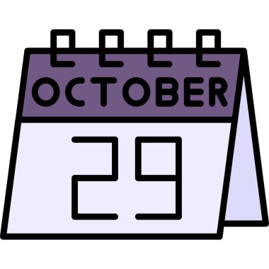 Ekim takvim simgesi, vektör illüstrasyon tasarımı