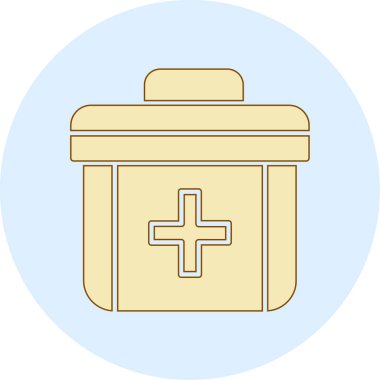 İlk yardım çantasıyla basit vektör illüstrasyon yardım kutusu