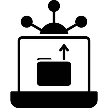 Bir robot simgesinin vektör illüstrasyonu