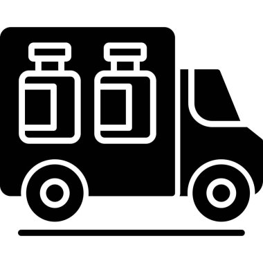 Teslimat kamyonu simge vektör.