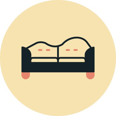 Kanepe. Web simgesi basit illüstrasyon
