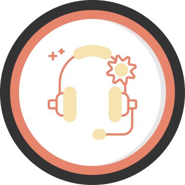 Kulaklık. Web simgesi basit illüstrasyon