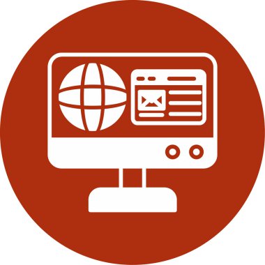 İnternet web simgesi basit vektör illüstrasyonu