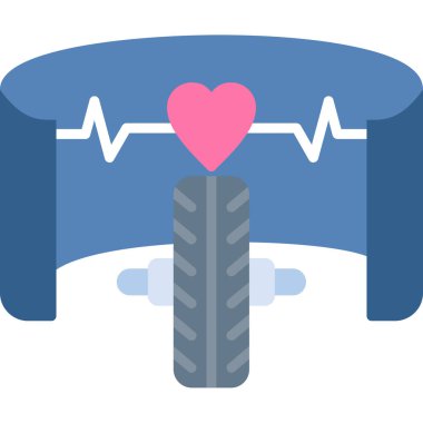 kalp ritmi ikonu düz stil