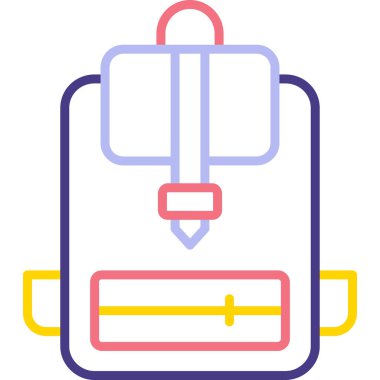 Sırt çantası. Web simgesi basit illüstrasyon