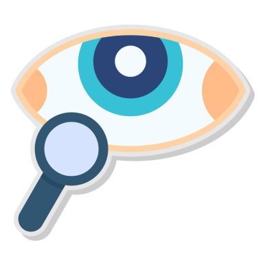 Mavi ve beyaz büyütecin vektör illüstrasyonu