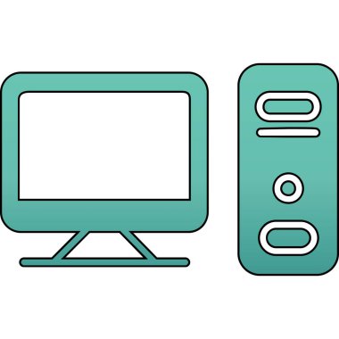 bilgisayar izleme simgesi, vektör illüstrasyonu