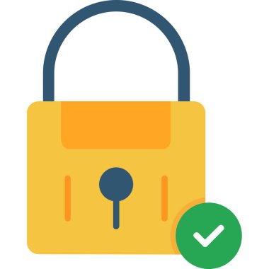 Düz vektör simgesi kilidini