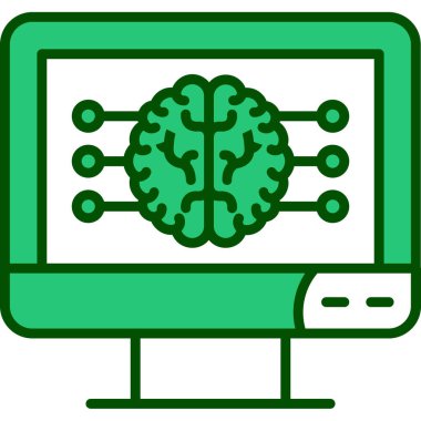 Beyin simgesi, vektör illüstrasyonu