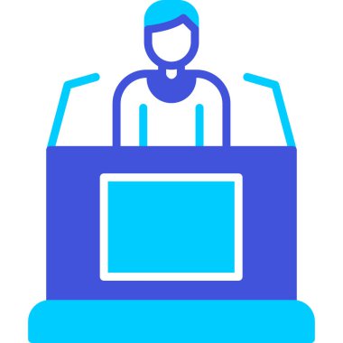 Konferans. Web simgesi basit illüstrasyon