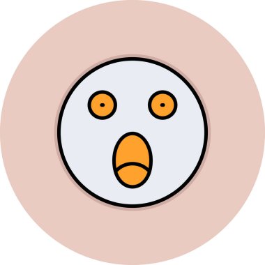 Yuvarlak, sevimli çizgi film yüzünün vektör çizimi