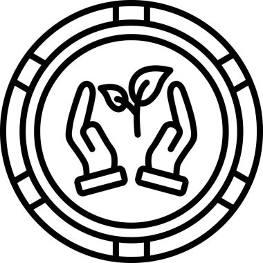 Bir bitki simgesinin vektör illüstrasyonu