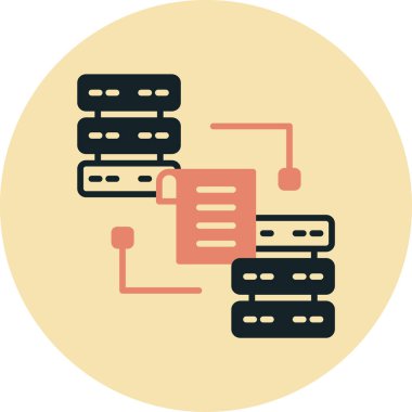 beyaz arkaplan vektör çiziminde izole edilmiş düz biçimli veri depolama simgesi